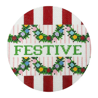Christmas Round   Festive Painted Canvas Kangaroo Paw Designs 
