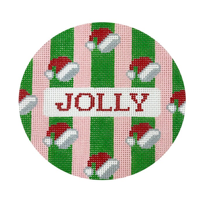 Christmas Round   Jolly Painted Canvas Kangaroo Paw Designs  - 1