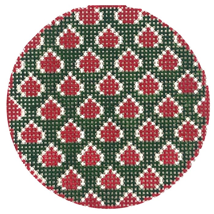 Christmas Spades Round Painted Canvas Atlantic Blue Canvas 

