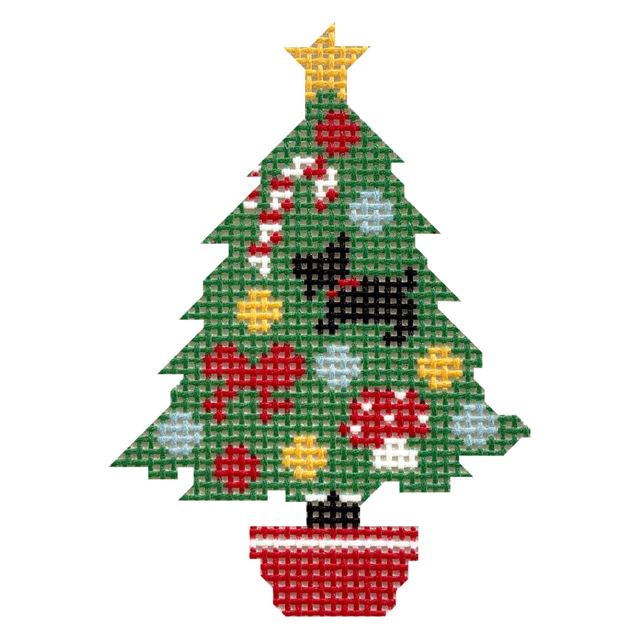 Christmas Tree Decorated Painted Canvas KCN Designers  - 1