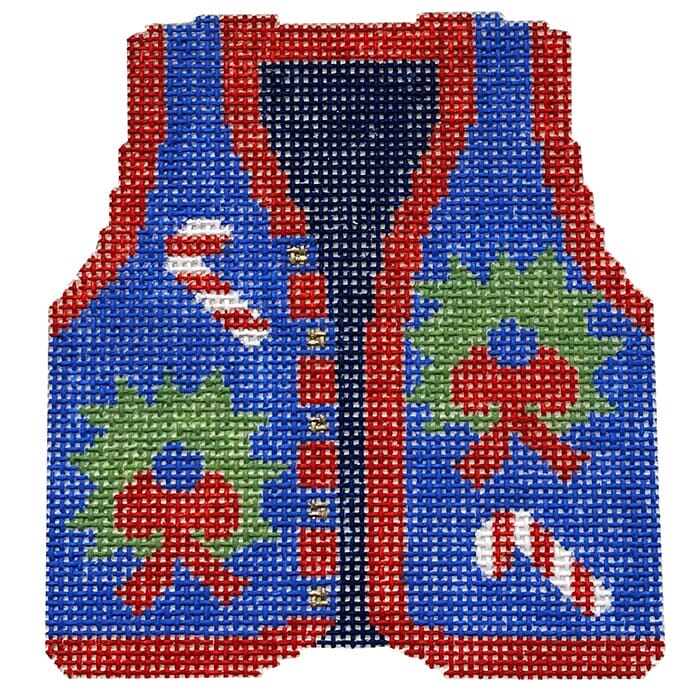 Christmas Vest Ornament Painted Canvas All About Stitching/The Collection Design  - 1