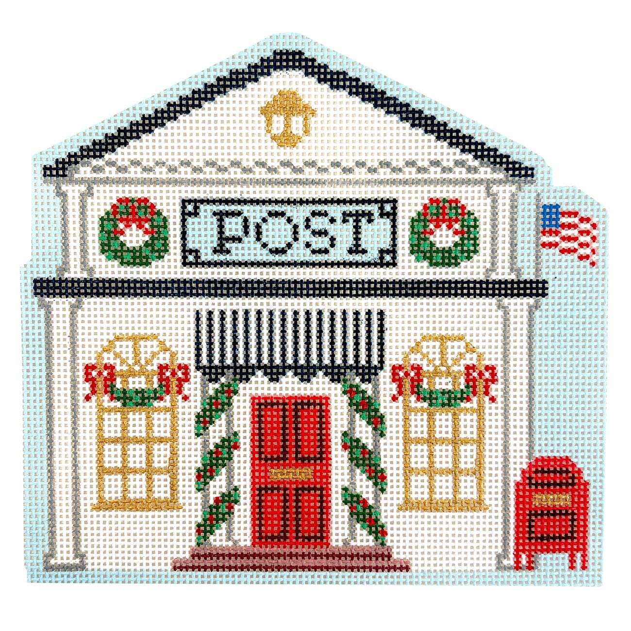 Christmas Village Post Office on 13 Painted Canvas Le Point Studio  - 1