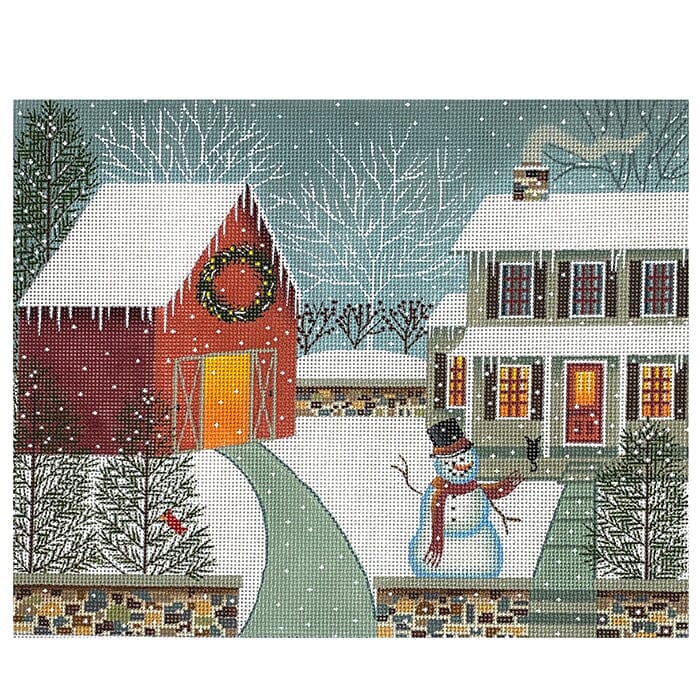 Christmas/Winter Landscape: Winter Welcome Painted Canvas Painted Pony Designs  - 1