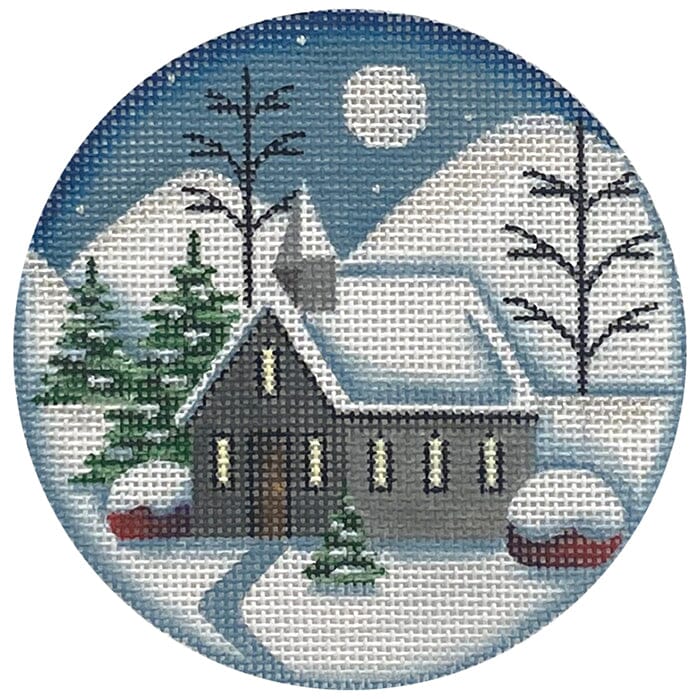 Church Eve Ornament Painted Canvas Rebecca Wood Designs  - 1