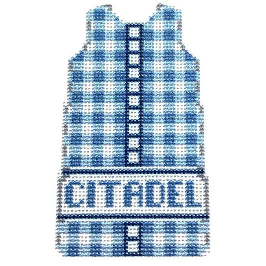 Citadel Gingham Mini Shift Printed Canvas Two Sisters Needlepoint 