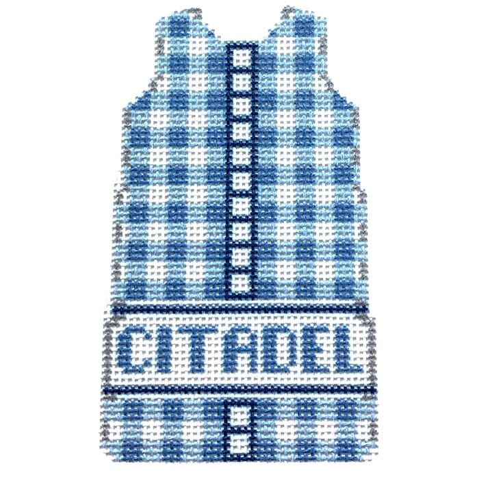Citadel Gingham Mini Shift Printed Canvas Two Sisters Needlepoint 
