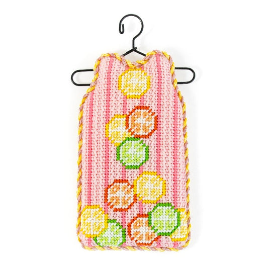 Citrus/Stripes Mini Shift with Stitch Guide Printed Canvas Two Sisters Needlepoint 