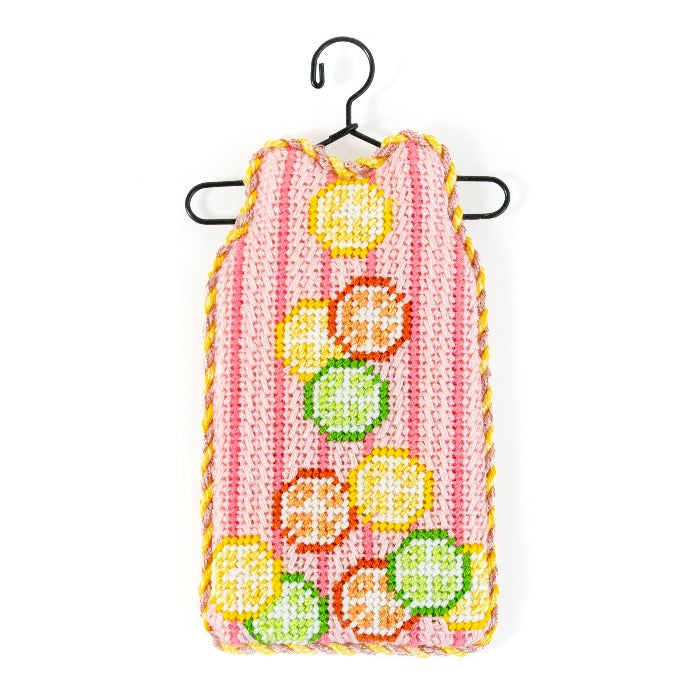 Citrus/Stripes Mini Shift with Stitch Guide Printed Canvas Two Sisters Needlepoint 
