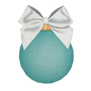 Classic Glass Ornament   Robins Egg Blue Printed Canvas Pepperberry Designs 
