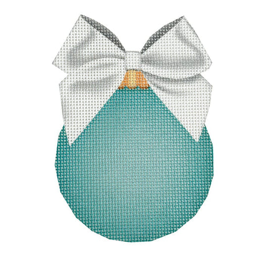 Classic Glass Ornament - Robins Egg Blue Printed Canvas Pepperberry Designs 