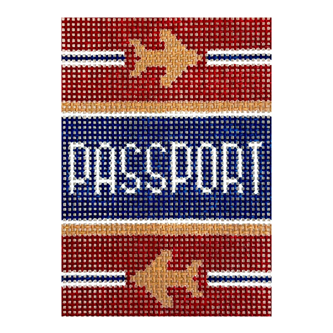 Classic Passport Insert, Maroon Painted Canvas Love MHB Studio  - 1