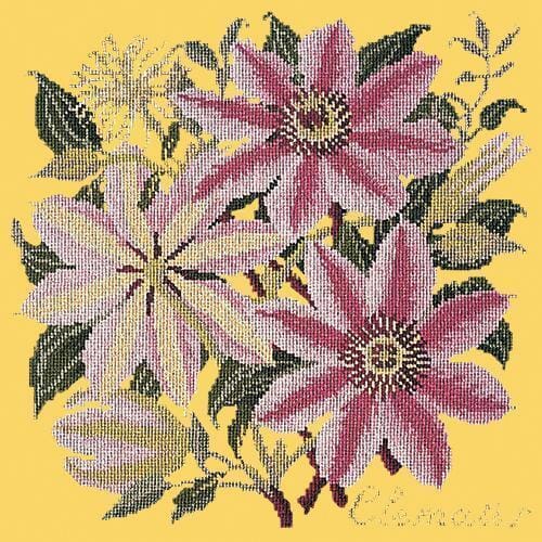 Clematis Needlepoint Kit Kits Elizabeth Bradley Design Sunflower Yellow 
