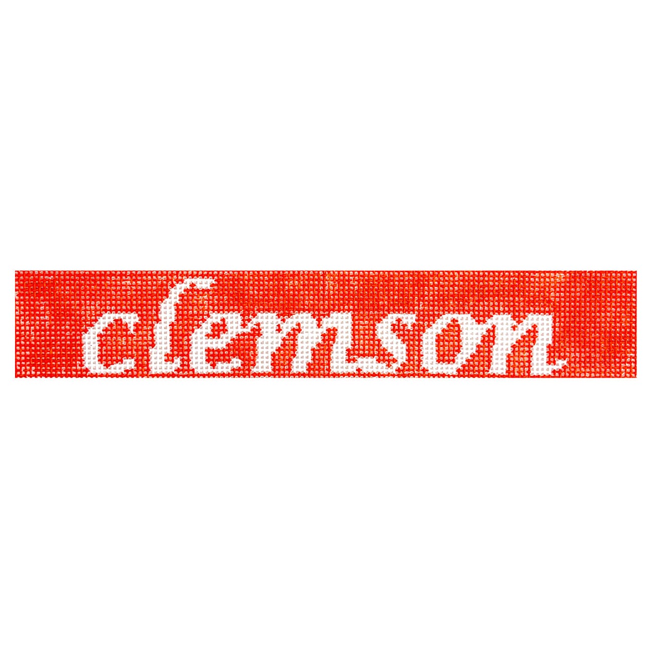 Clemson Key Fob Painted Canvas Needlepoint by Laura  - 1