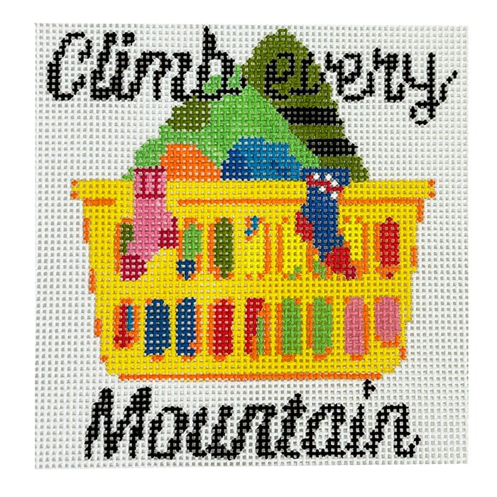 Climb Every Mountain (of Laundry) Painted Canvas The Gingham Stitchery 