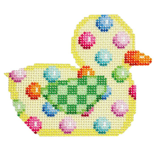 Coin Dot Duckie Printed Canvas Two Sisters Needlepoint 