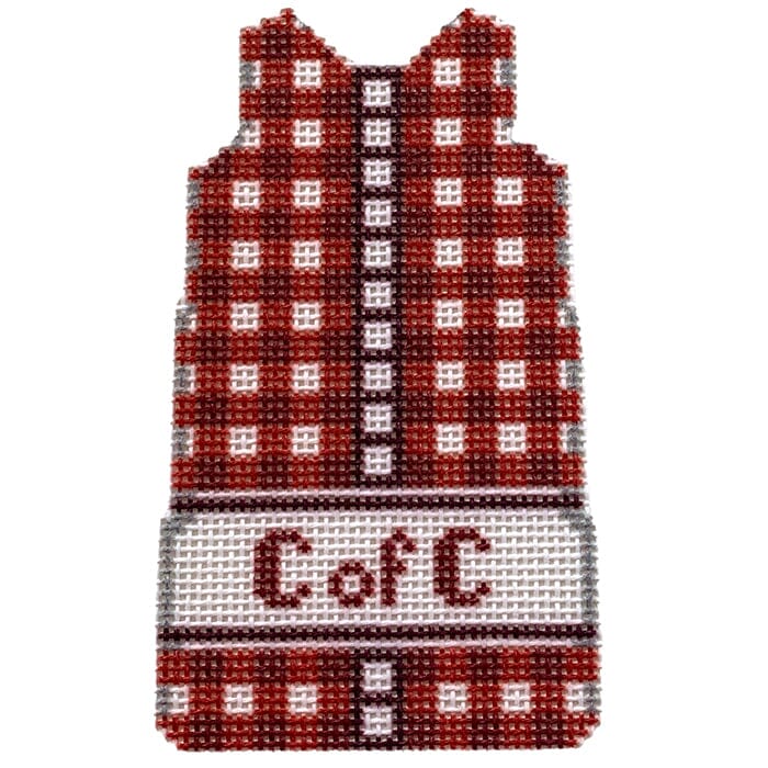 College of Charleston Gingham Mini Shift Printed Canvas Two Sisters Needlepoint 
