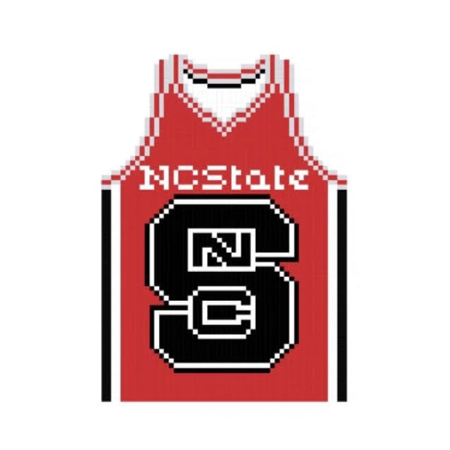 Collegiate Basketball Jersey - NC State Painted Canvas Hedgehog Needlepoint 