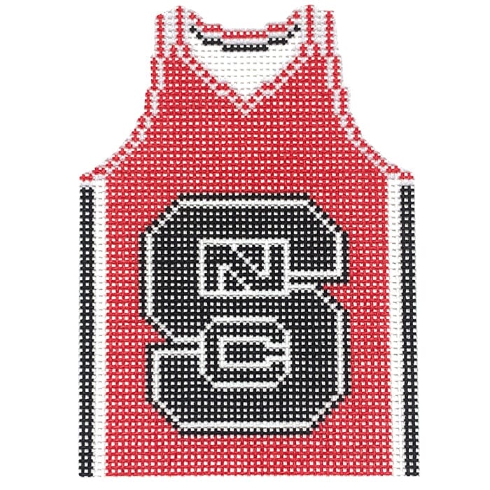 Collegiate Basketball Jersey - NC State Painted Canvas Hedgehog Needlepoint 