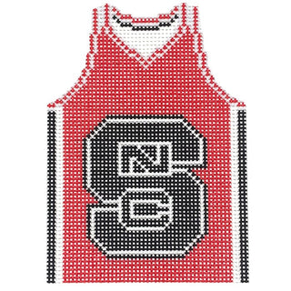 Collegiate Basketball Jersey   NC State Painted Canvas Hedgehog Needlepoint 
