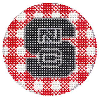 Collegiate Round   NC State Painted Canvas Hedgehog Needlepoint 
