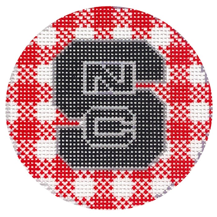 Collegiate Round   NC State Painted Canvas Hedgehog Needlepoint 
