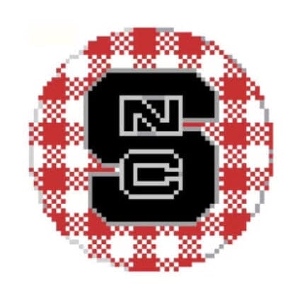 Collegiate Round - NC State Painted Canvas Hedgehog Needlepoint 