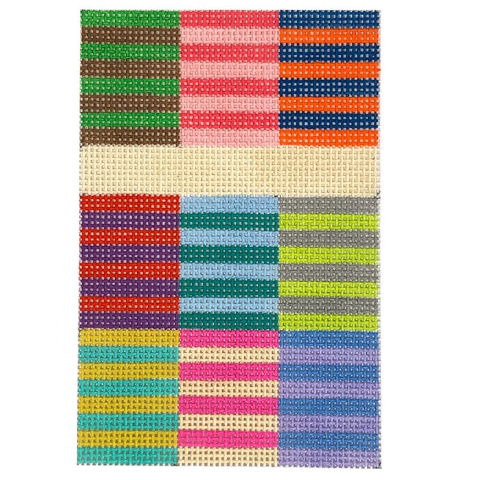 Color Block Stripes Passport Cover Painted Canvas Stitch Rock Designs  - 1