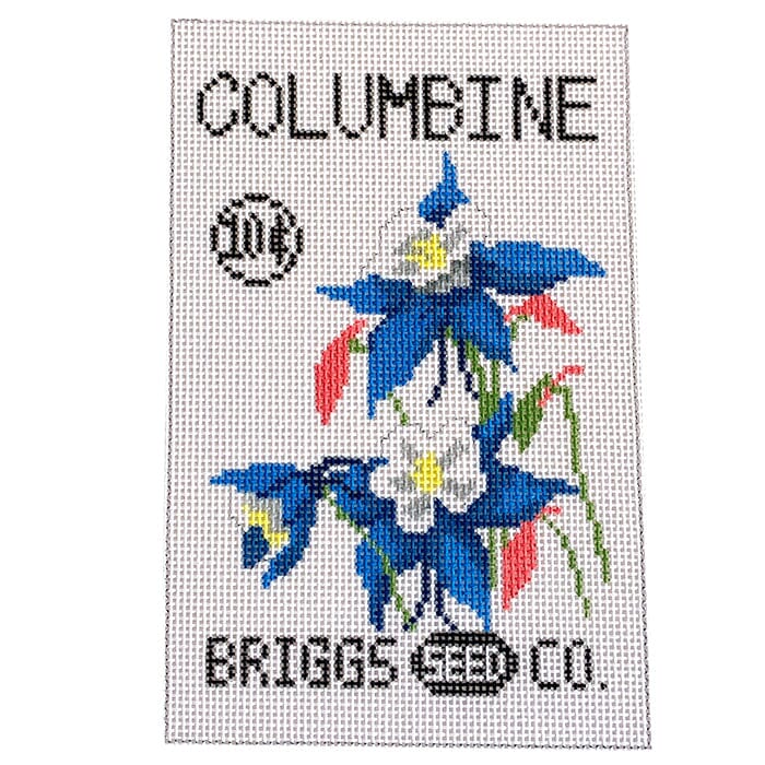Columbine Seed Packet Painted Canvas Laura Love Designs  - 1
