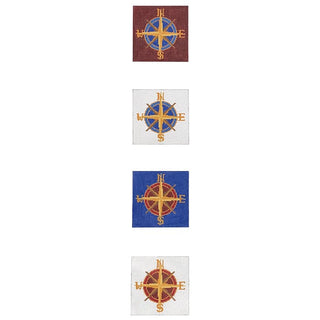 Compass Coasters Set Painted Canvas Susan Roberts Needlepoint Designs Inc. 

