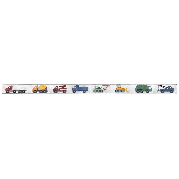 Construction Trucks, Kid'S Belt #18 Painted Canvas Susan Roberts Needlepoint Designs Inc.  - 1
