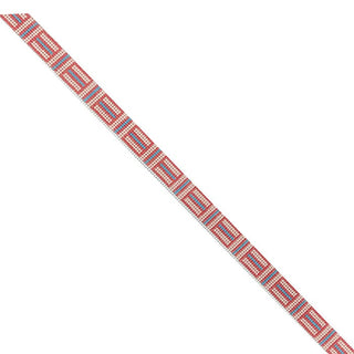 Coral Cross Hatch Double Wrap Bracelet Painted Canvas Anne Fisher Needlepoint LLC 
