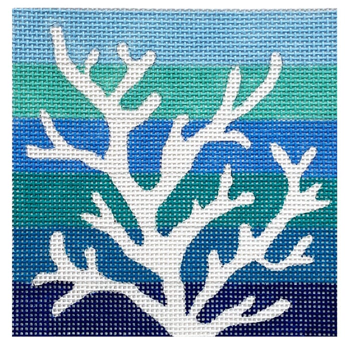 Coral Ombre Painted Canvas Vallerie Needlepoint Gallery  - 1