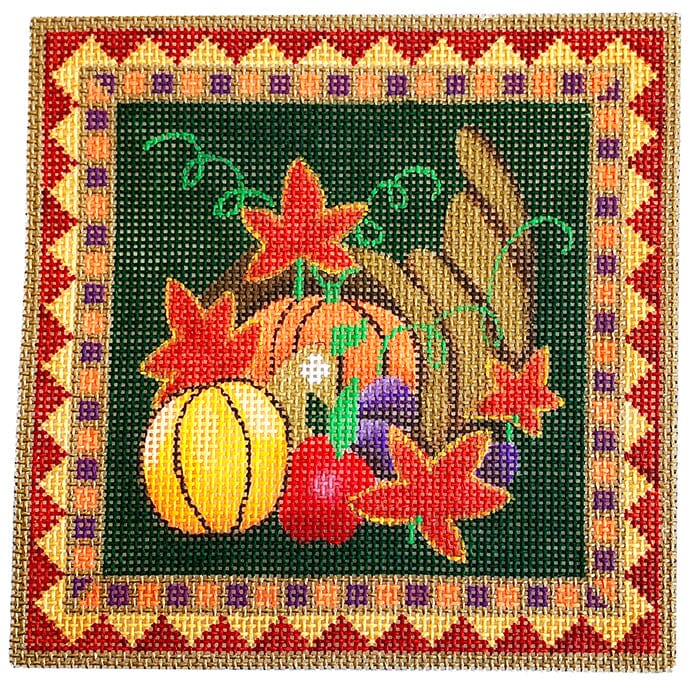 Cornucopia Square Painted Canvas Vallerie Needlepoint Gallery 
