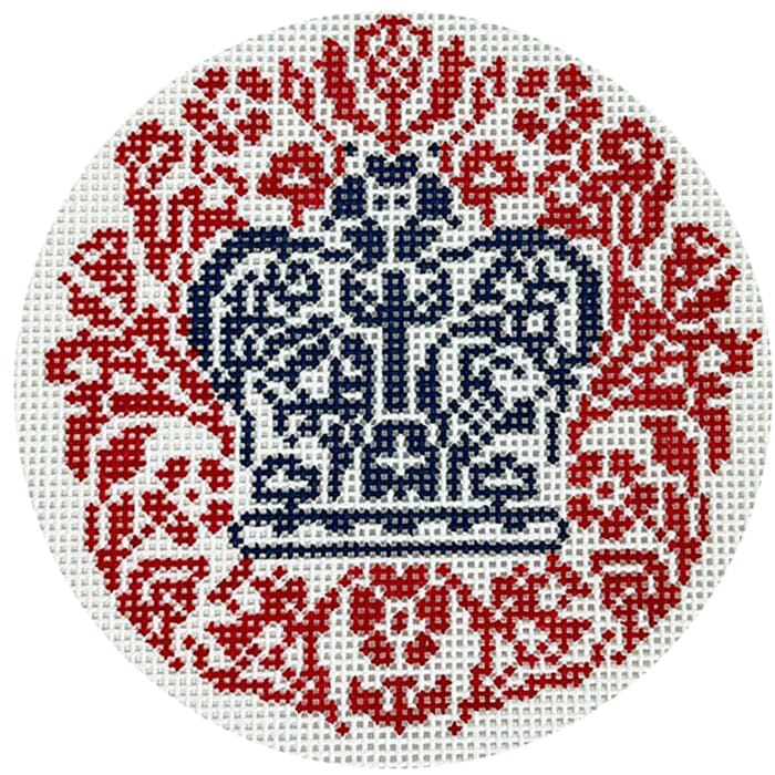 Coronation Emblem Painted Canvas The Gingham Stitchery 
