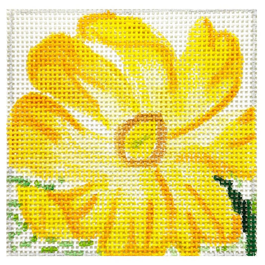 Cosmos Coaster 2 - Yellow Painted Canvas Jean Smith 