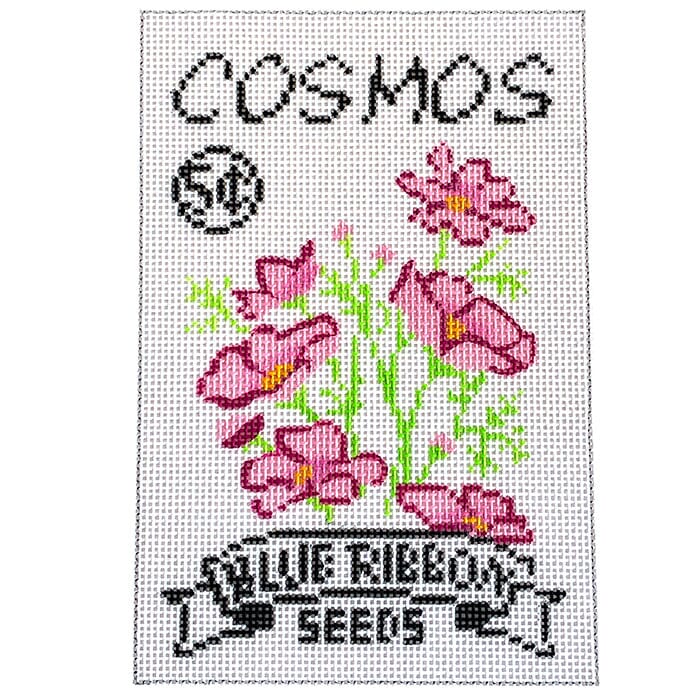 Cosmos Seed Packet Painted Canvas Laura Love Designs  - 1
