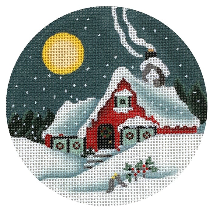 Cottage Moon Round Painted Canvas Melissa Shirley Designs  - 1