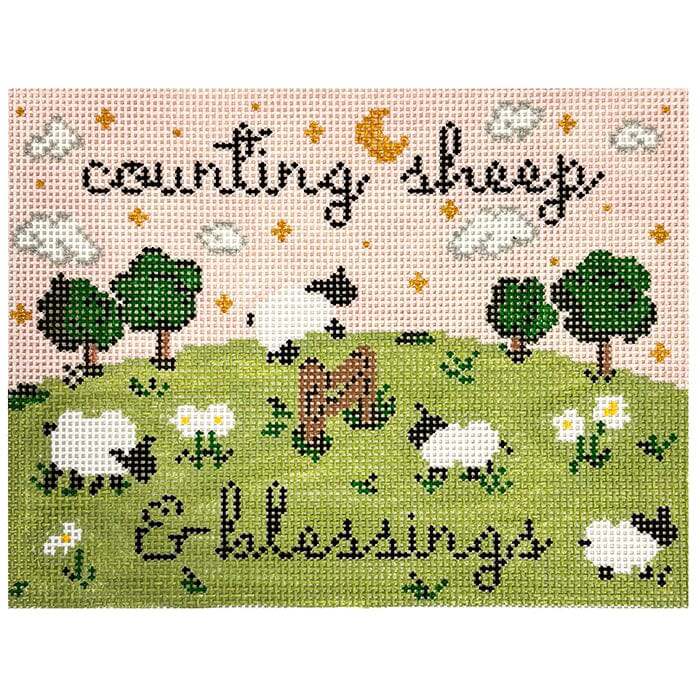 Counting Sheep and Blessings Painted Canvas Rachel Barri Designs 