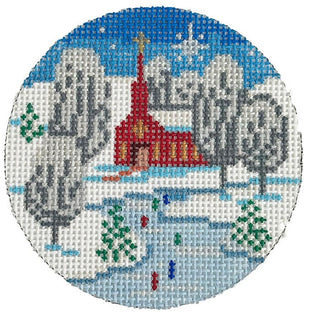 Country Church Scene Painted Canvas Alice Peterson Company 

