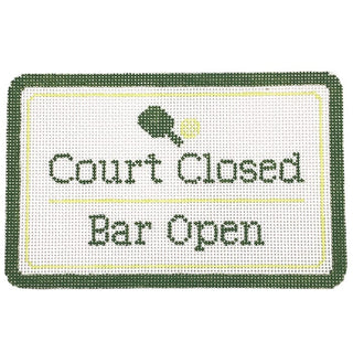 Court Closed, Bar Open   Pickleball Painted Canvas Atlantic Blue Canvas 
