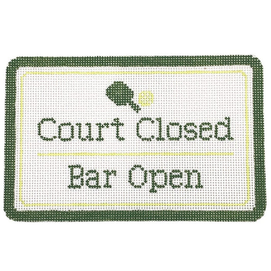 Court Closed, Bar Open - Pickleball Painted Canvas Atlantic Blue Canvas 