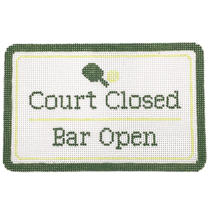 Court Closed, Bar Open   Pickleball Painted Canvas Atlantic Blue Canvas 
