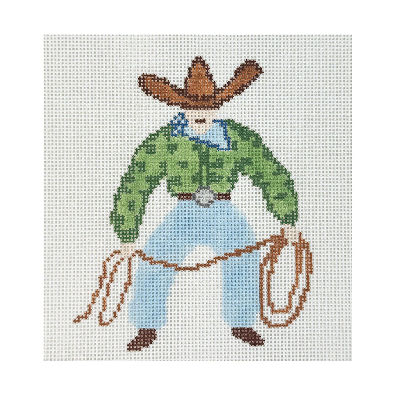 Cowboy with Lasso Painted Canvas Maura Nolan Designs  - 1