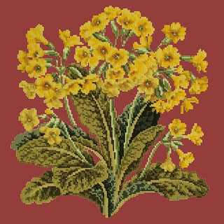 Cowslip Needlepoint Kit Kits Elizabeth Bradley Design Dark Red 
