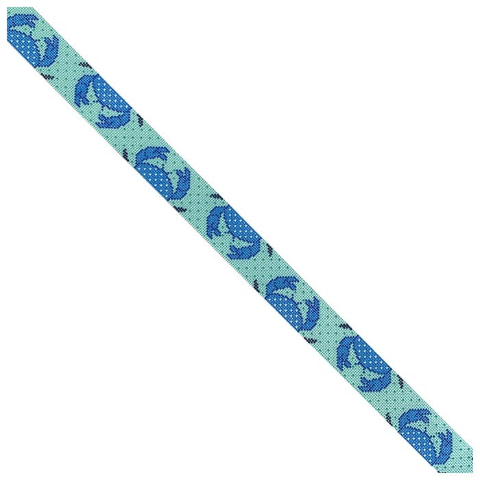 Crab Belt   Aqua Printed Canvas Two Sisters Needlepoint 

