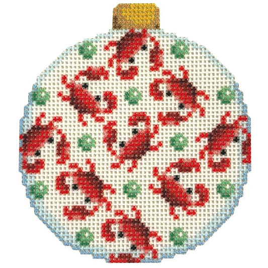 Crab Repeat Ball Ornament Printed Canvas Two Sisters Needlepoint 