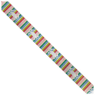 Crab Silhouette Belt on Summer Stripes Pastel with Yellow Painted Canvas Chris Lewis Distributing 
