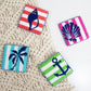 Crab Stencil on Pink Coaster Printed Canvas Two Sisters Needlepoint 