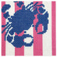 Crab Stencil on Pink Coaster Printed Canvas Two Sisters Needlepoint 