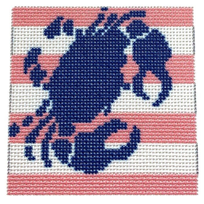 Crab Stencil Square Insert Printed Canvas Two Sisters Needlepoint 